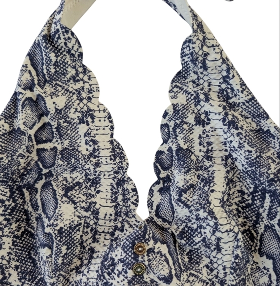Heidi Klein Kenya Button Scalop Halter Swim Suit sz M (US 6) - Picture 6 of 10